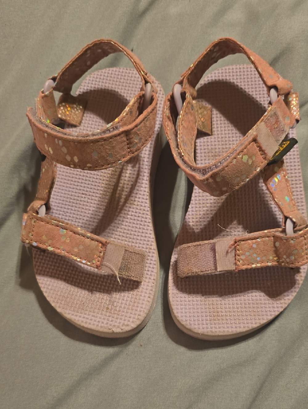 Teva Kids Glitter Pale Pink Adjustable Sport Sandals